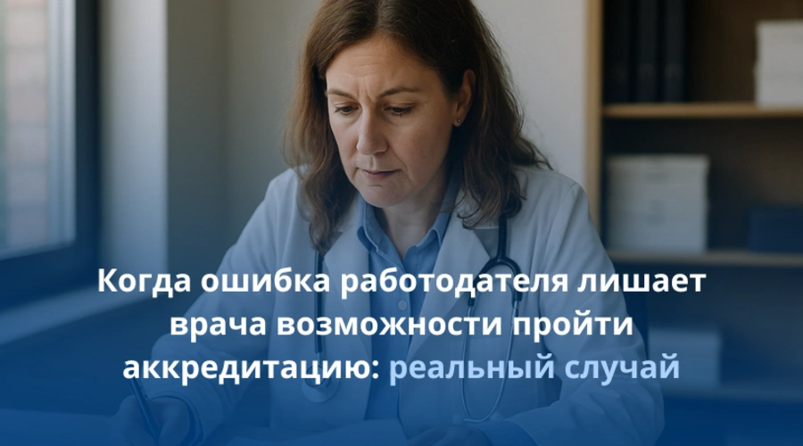 Когда ошибка работодателя лишает врача возможности пройти аккредитацию: реальный случай